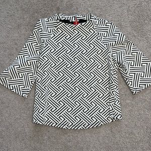 Printed bell sleeve top